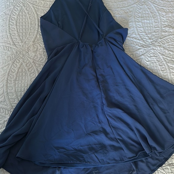 Lulu’s Letter of Love Navy Blue Backless Skater Dress - Picture 5 of 6